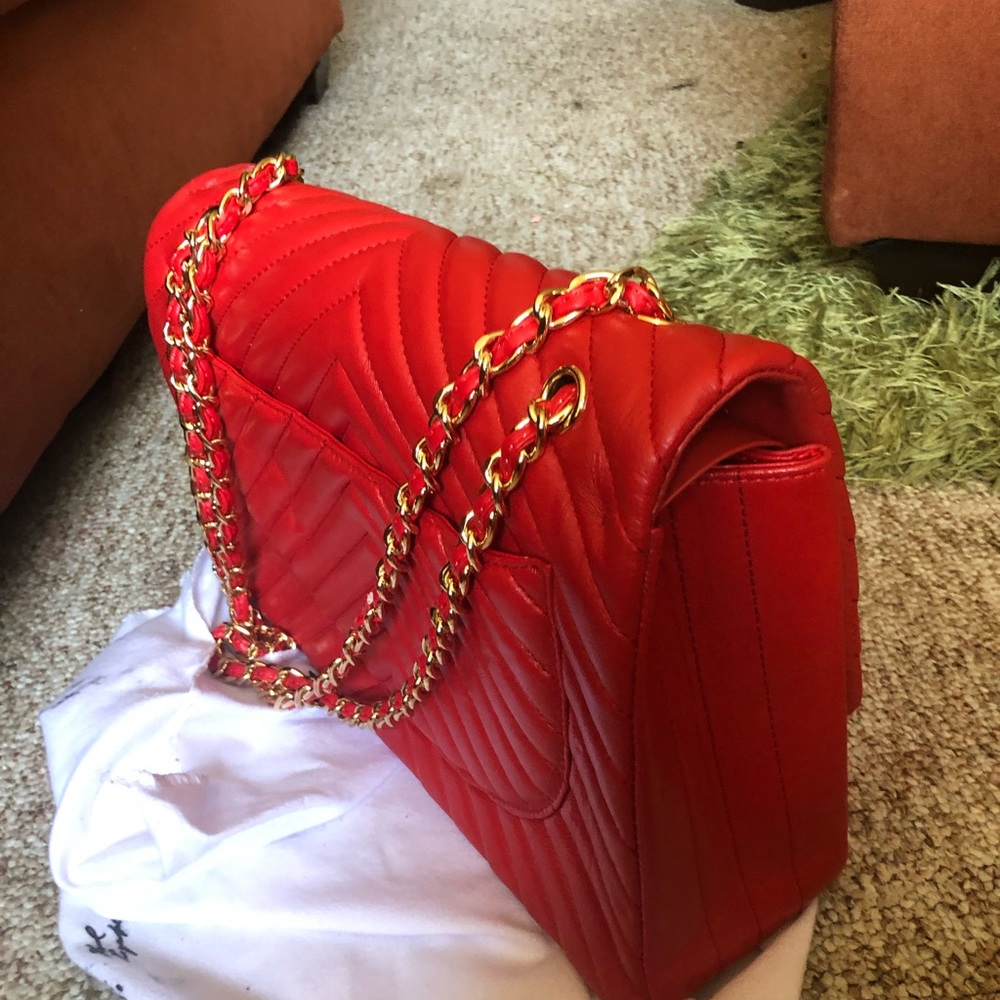Red Chanel bag
